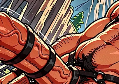Sexy Harness Fetish Hunks with Monster Dongs