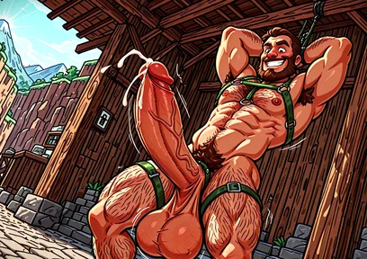 Sexy Harness Fetish Hunks with Monster Dongs