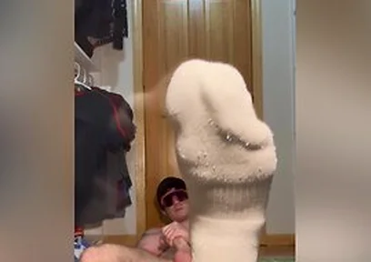 White Socks Jock Jerk Finger