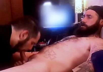 Tattooed Straight Guy Gets Sloppy Blowjob From Cum Hungry Fag