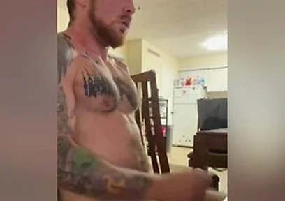 Big Load At The End Solo Tattoo Muscular Guy Masturbation