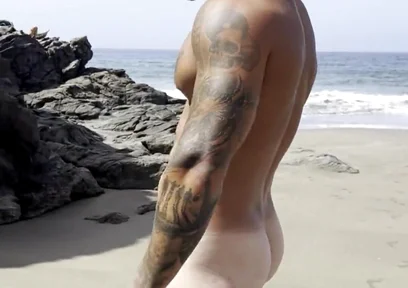 My Big Cock Exhibition in a Beach