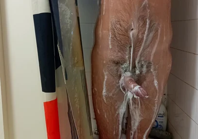 Hot Dilf Shower Big Uncut Cock Wanking and Cumming - Rockard Daddy