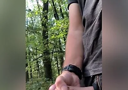 Cumshot In The Middle Of The Forrest