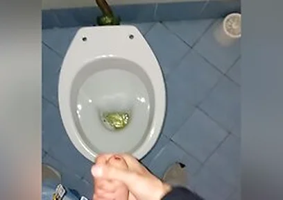 A Young Guy Went Into A Dirty Public Toilet To Pee And Jerk Off