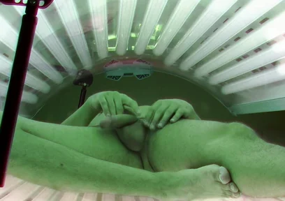 Czech Gay Solarium 5 Solo Jerk with Hung Twink - Caught in the Act