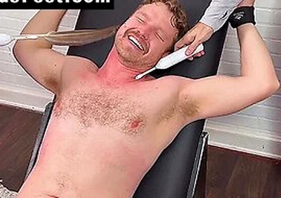 Russ Laughs Hard While His Doms Dan And Girth Tickle His Big Feet