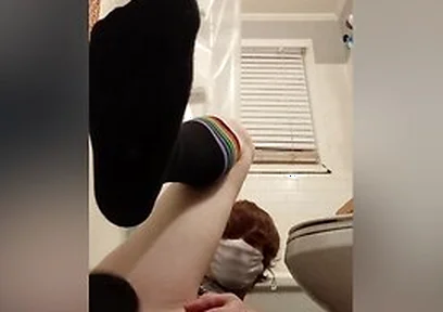 Femboy Tries New Dildo In Bathroom