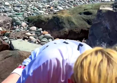 Persuaded a Straight Guy to Give a on the Beach