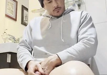 Stepdaddy In Gray Hoodie Jerkin Off