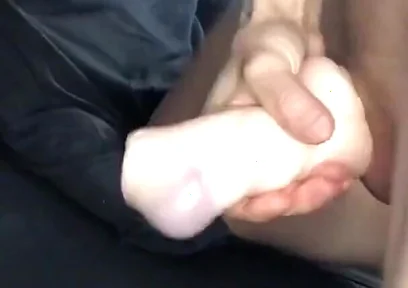 Jerking off with a Flashlight and Big Cumshot