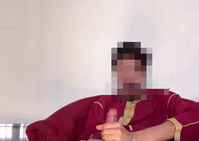 Arab Muslim Man Jerks off Fat Cock After Prayer