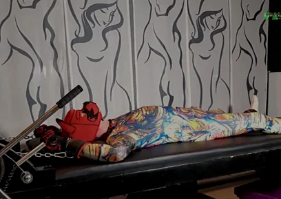 Playing Puppies on the Rack Bondage Cock Teasing Photoshoot