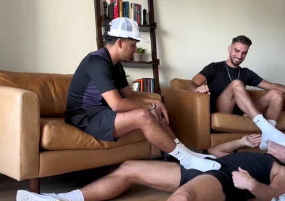Master boys dirty socks licking