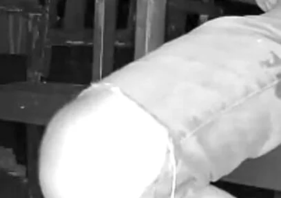 Amateur Boy Caught on Night Vision Cam Peeing Himself Sitting at the Garden Table (he Totally Wets His Pants) )