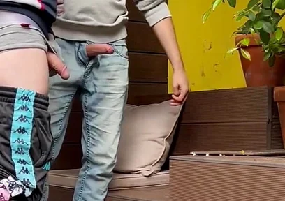 2 Boys Try to Piss in a Glass (one of Them Starts to Get Hard)