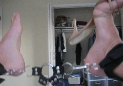 Male Jacking off with High Heels on