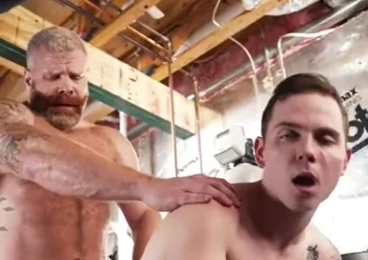 Rugged Bear And Tiny Teen 18+ In The Basement