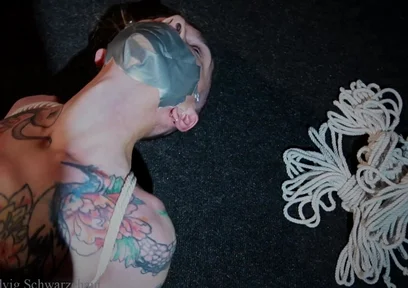 Nicky Tape Gagged and Rope Bondage
