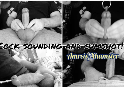 Cock Sounding. Powerful Orgasm and Sperm on the Balls.