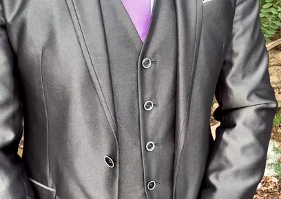 Public Outdoor Masturbation in a Shiny Suit