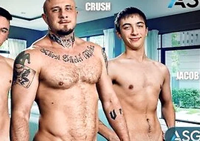 Jacob King, Crush Stepdaddy & River In Wild Asg 3-way Action