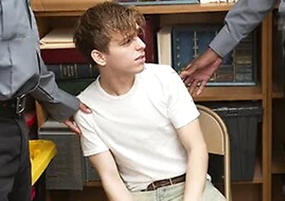 Teen 18+ Thief Zach Brenton Gets Barebacked By Black & Latino Officers With Massive Dicks