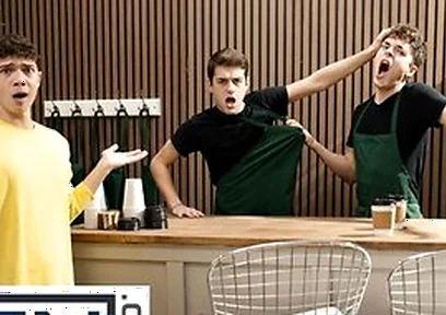 Men - Sam Ledger Asks Barista Joey Mills For Something Hot & Creamy So He Gets Cum All Over His Body