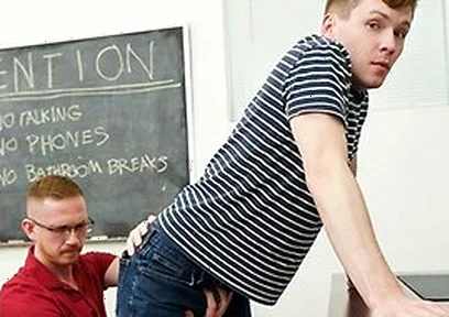 Brody Kayman And Damian Rose In While In Detention, Professor Kayman Has A Very Serious Talk With His Naughty Student 18