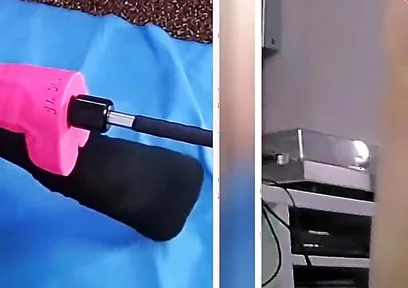 Fabulous Fucking Machine Anal Dildo Fucking in Chastity Cage