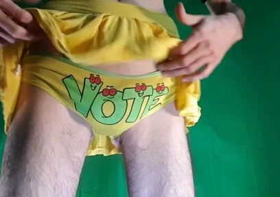 My Panties for Contests Under My Yellow Miniskirt