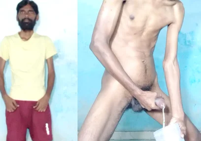 Rajesh Playboy 993 Masturbating Big Cock and Cumming in the Jar. Naked Stroking Dick Spanking Butt.