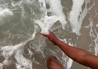 Having Fun on the Beach of Cotonou Alone for the First Time