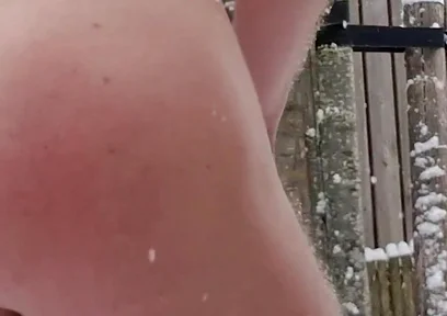 18 Year Old Blonde Twink Freezes Naked in -10 Degree Winter - Hard in Snow