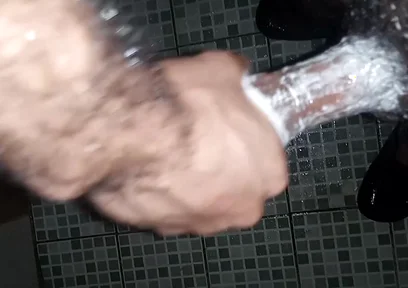 Boy Jerks off in the Shower for His Aunt