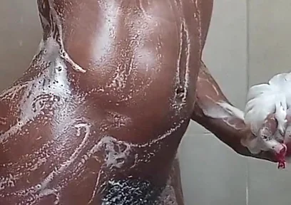 Ebony Twink Taking a Bath