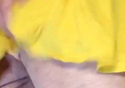 Tiny Yellow Plaid Thong Under Yellow Skirt