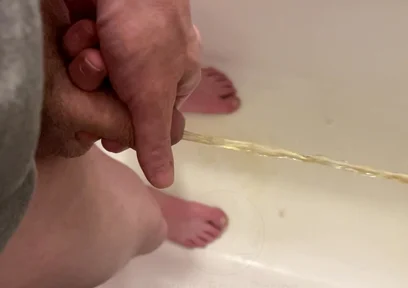 Amateur Boy Pissing, with Close-up and Good Quality Slow Motion of the Load of Pee Coming Out of the Pee-hole (urethra)