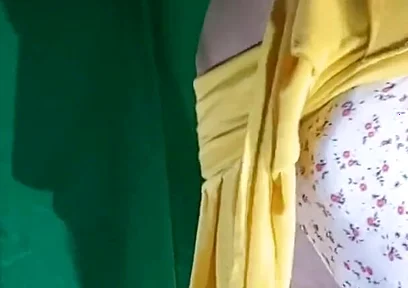 Flowery Seamless Thong with Yellow Skirt