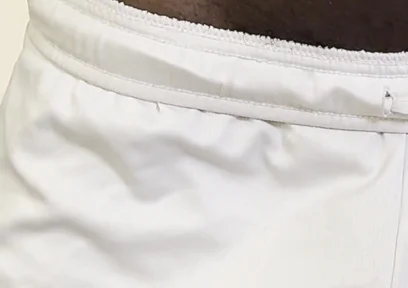 I Am Just Exercising Home in My White Box Shorts Commando of Course