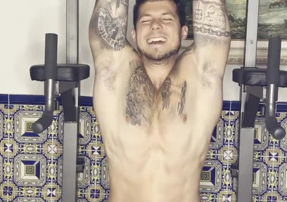 My Big Cock Cums in Workout!