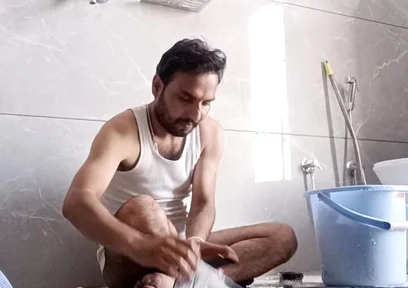 Indian Hot Man Enjoy Shower and Masterbation