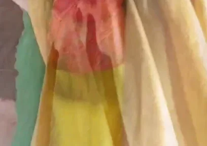 Red Lacy Panties Under Yellow Skirt