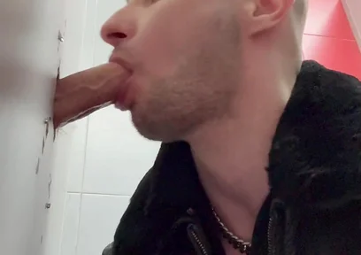 Chav Scally Boy Sucks Big Dick Glory Hole in Public Toilet