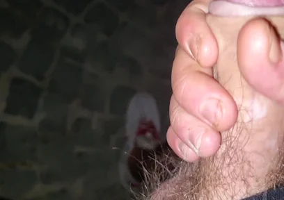 Love and Perversion, Cumshot and Cock on Display Outside Ex's House - Where in the Past She Gave Him the Best Handjob