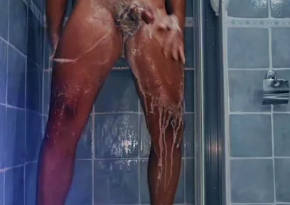 Loves to Be Spied on in the Shower. Hot Shower Italian Sexy Boy - Handjob and Very Hot Piss and Lots of Foam