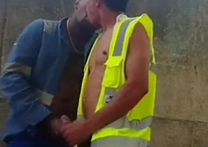 Two Workers Behind the Service Wall