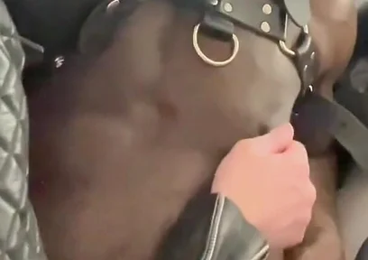 Interracial BDSM Whipping Titplay & Wank Session