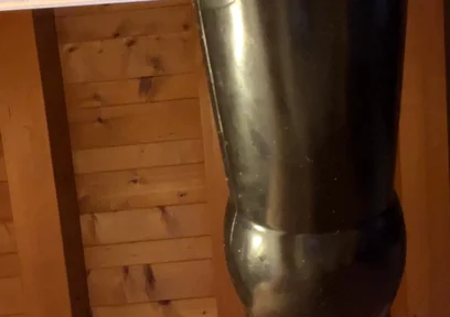 Grandpa Fucks Himself with His Black BDSM Dildo
