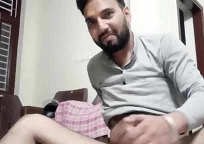 Indian man masturbation in the bathroom